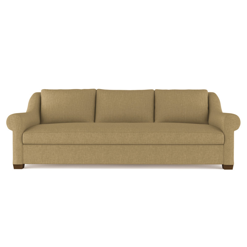 Canapé Thompson, H 32 po x l 96 po x P 41 po, Tapis massepain en lin à tissage carré, Patiné