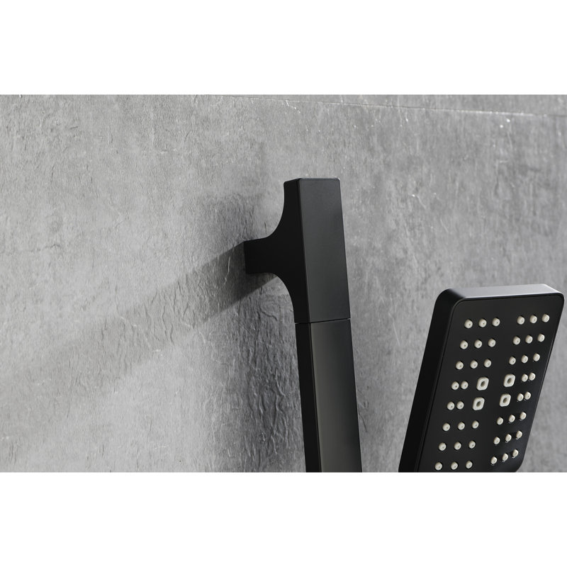 Handheld Shower With 28-inch Slide Bar And 59-inch Hose, Matte Black Stainless Steel, Height Adjustable, Functional Spray For Relaxing Pet Washing, Suitable Adjustable In Bar, Multiple Modes