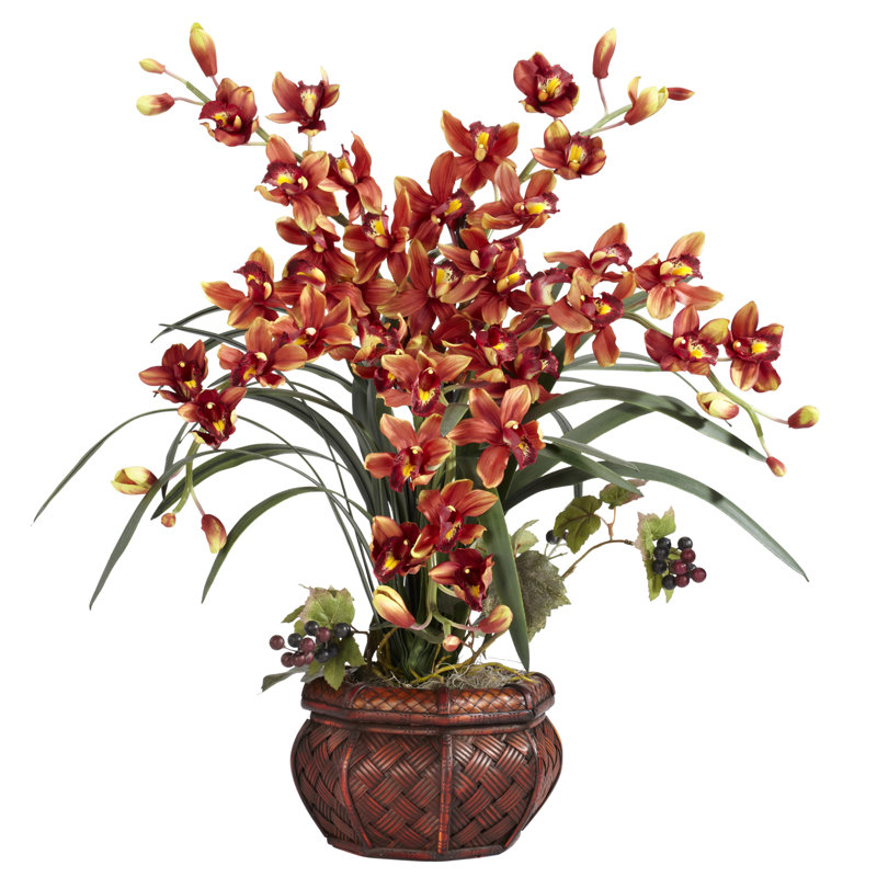 Pièce maîtresse orchidéese en vase