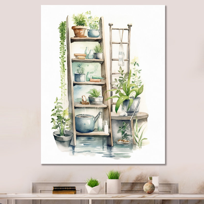 Décor de salle de bain naturel XX XXVI, Toile tendue, H 32 po x l 16 po x P 1 po
