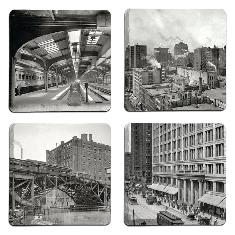 Sous-verre historique en pierre de Chicago