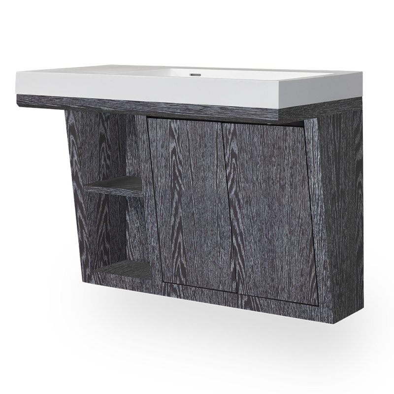 Libera 32'' W Single Vanity, Wall Mount, Silver Oak
