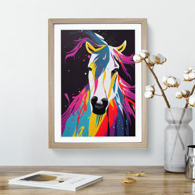 Horse Paint Splash No.4 Abstract - Single Picture Frame Painting
