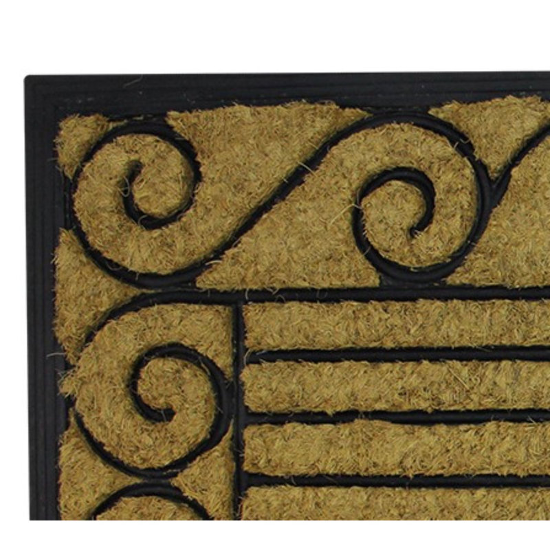 Paillasson rectangulaire noir et brun 17,75 po x 29,5 po