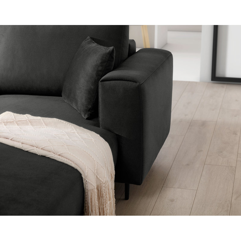 Aecca 4 Seater Sofa Bed, Left facing, Black