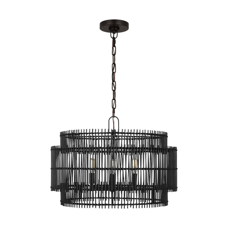 Elio Medium Hanging Shade, Aged Iron, 16" H x 23" W x 23" D