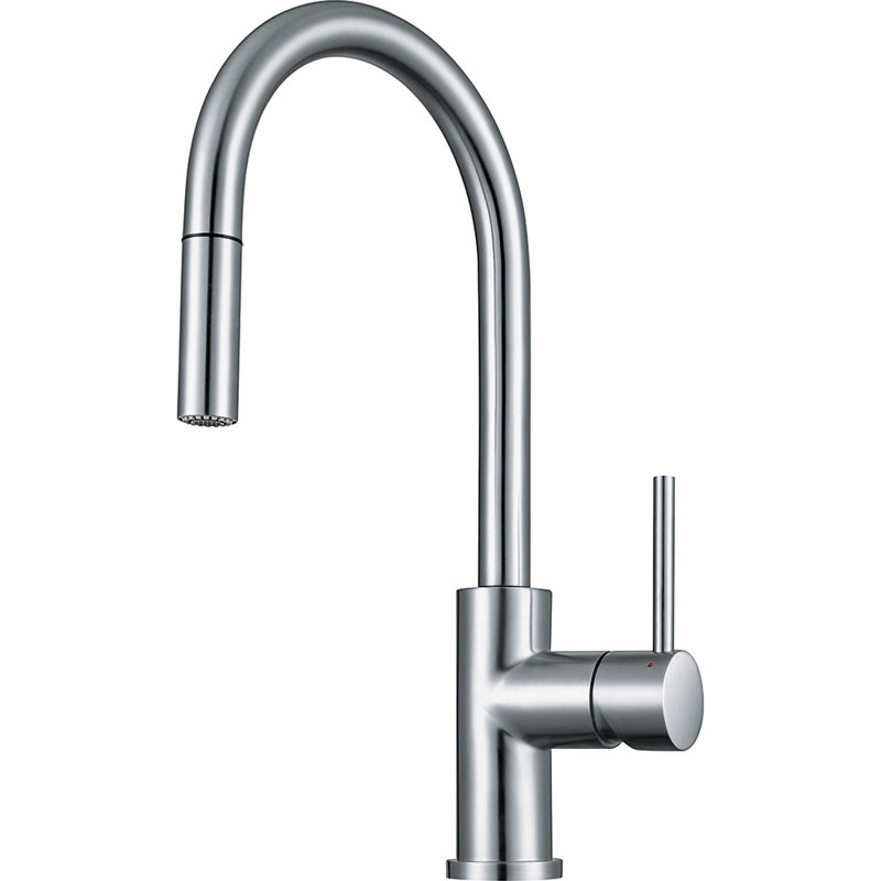 Robinet de cuisine à poignée simple avec jet latéral