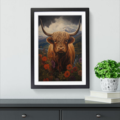 Highland Cow Classicism Art - Framed Print