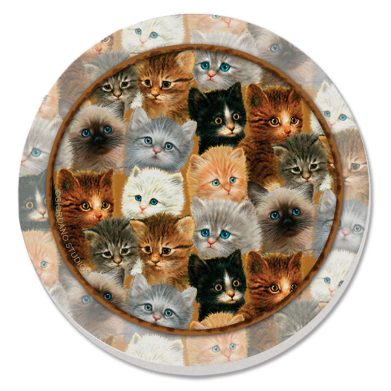 Ensemble de 4 sous-verres ronds en pierre pour chatons