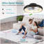 Ventilateur de plafond à DEL noir de 20 po - Température de couleur réglable et réglable, APP et télécommande, ventilateur de plafond intelligent moderne pour le salon, la chambre à coucher et la salle à manger (silencieux / 6 vitesses / réversible / moteur à courant continu)
