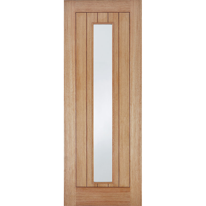 Somerset Glazed Prefinished Oak Internal Door, 198.1cm H x 68.6cm W x 3.5cm D