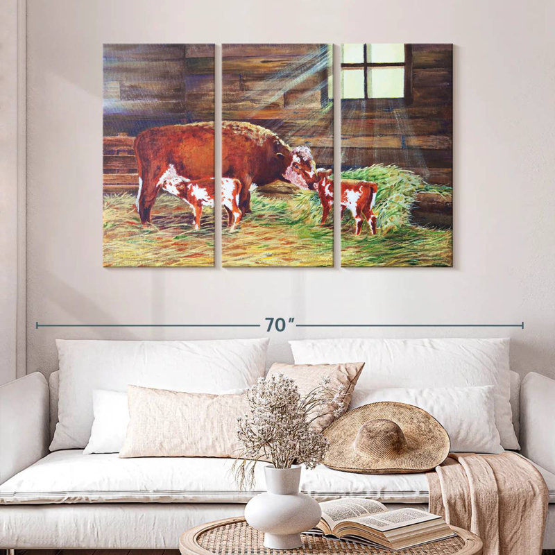 Peinture de famille de bovins