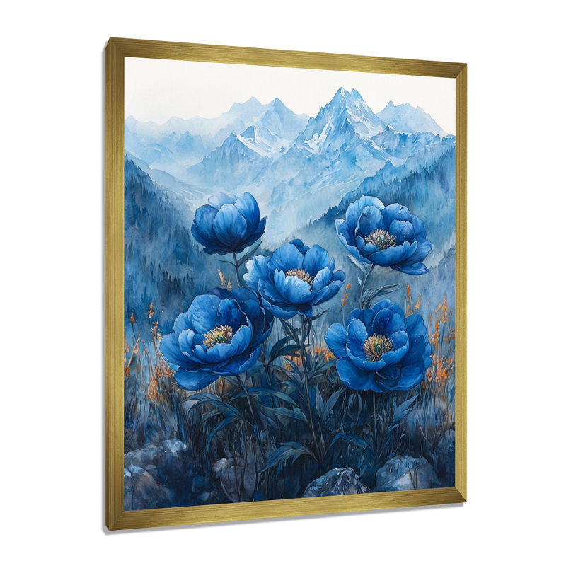 Bardon - Floral Canvas Art Print, H 32 po x l 16 po, Reproduction encadrée d'une seule photo, Doré