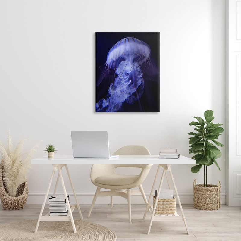 «Magical», détaillé, méduse, océan, vie marine, par Steve Hunziker, L 30 po x H 40 po, Toile tendue