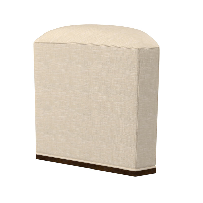 Quinn Novelty Ottoman, UV-Rollo Linen, American Walnut