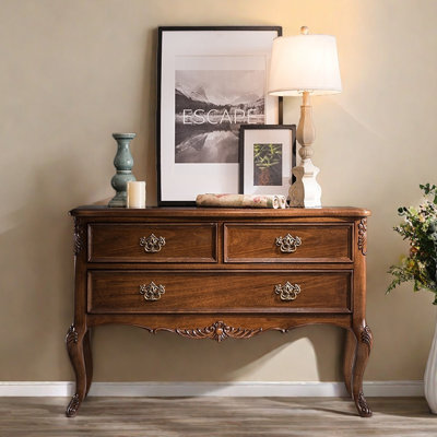 American Country Style Solid Wood Console Cabinet