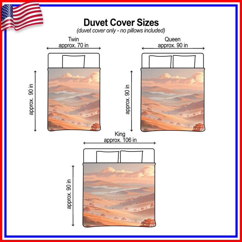 Housse de couette Rolling Hills With Deer, Lit simple