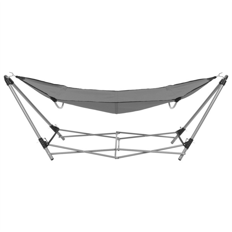 Folding Camping Hammock with Stand, Grey