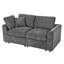 Causeuse en chenille avec structure en bois et coussin décoratif-1085424935