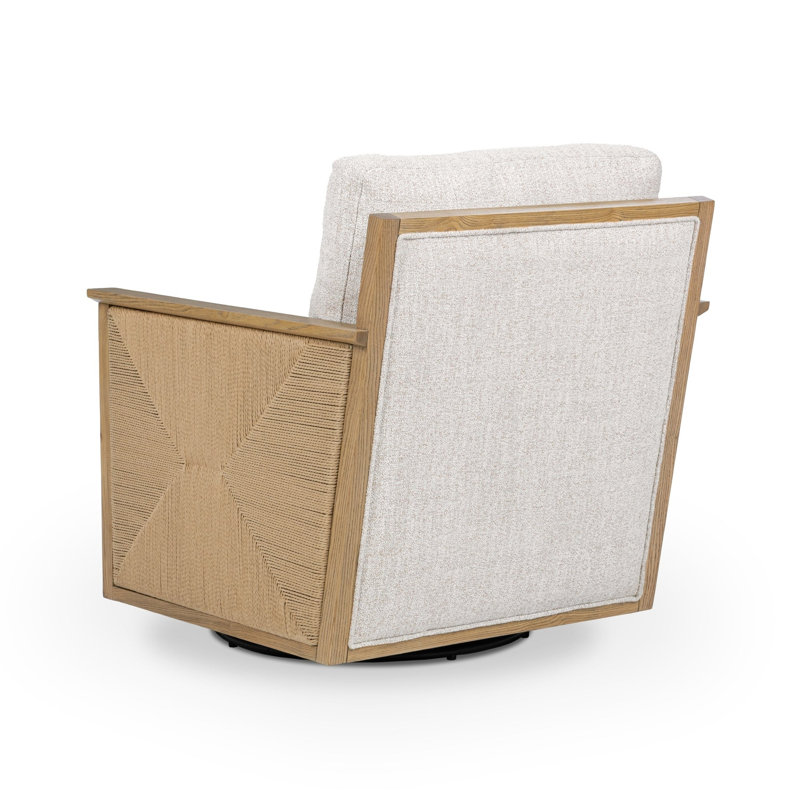 Taza Upholstered Swivel Armchair, Almond Cocoa