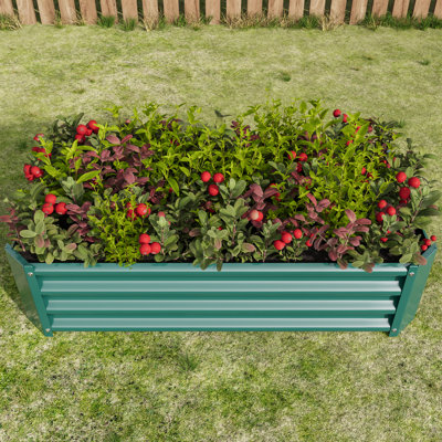 Rectangle 421Ft Metal Raised Planter For Plants, Flowers, Easy Assembly, - Rust Garden Bed Vegetables, Long Lasting,