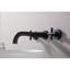 Double Handle Wall Mount Bathroom Faucet Matte Black-125231386