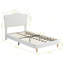 Structure de lit simple, lit plateforme tapissier avec tête de lit, aucun sommier tapissier requis-54219918