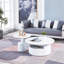 Ensemble de 2 tables basses rondes en MDF blanc pour le salon