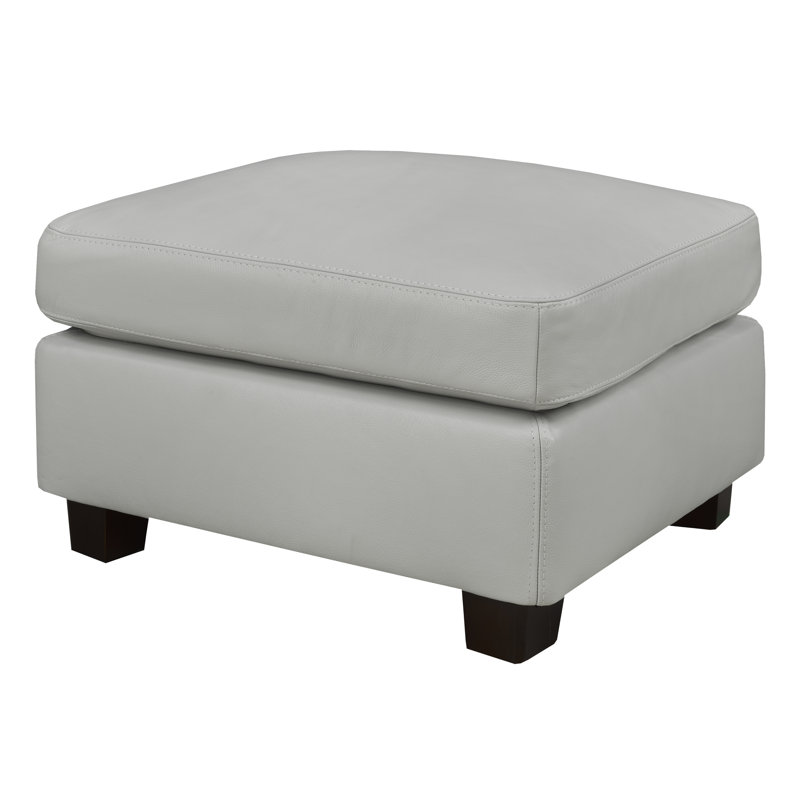 Repose-pieds Edgmon, Cuir gris argenté