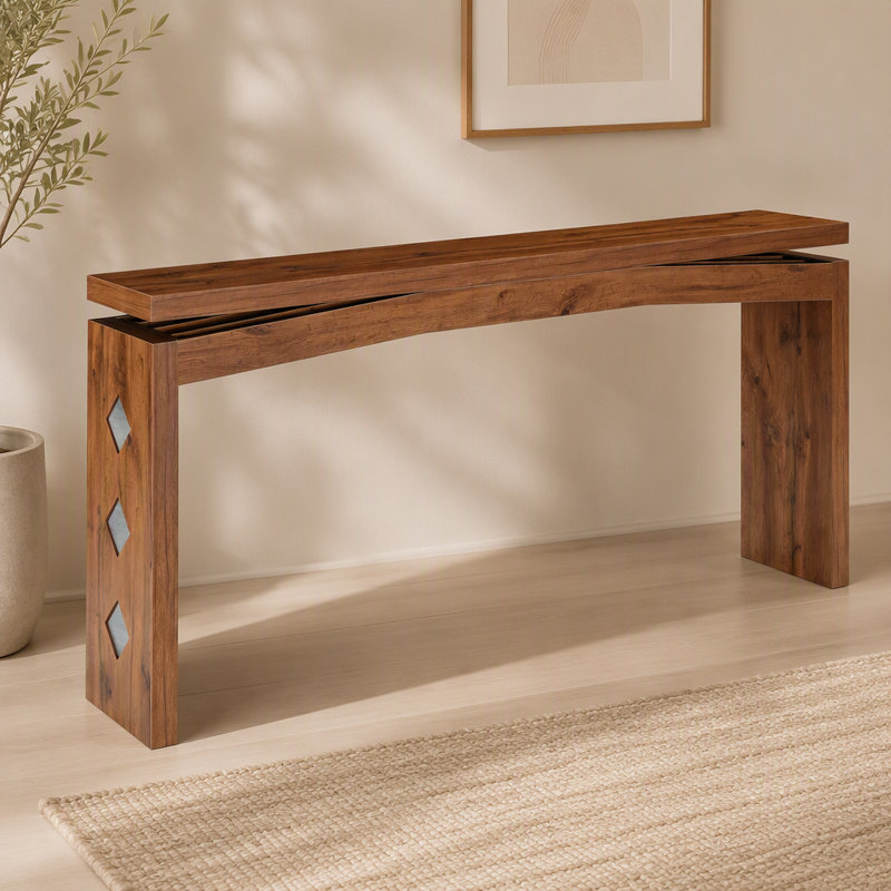 Console en bois, table d'appoint pour canapé, Walnut, Noyer, Walnut