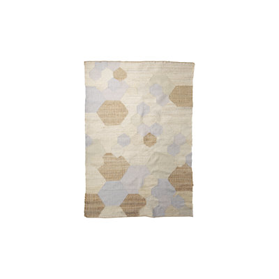 Tapis géométrique en coton / crème Aletriz