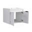 Meuble-lavabo 36 po avec lavabo en résine, 2 portes à fermeture douce et 1 armoire latérale, conception à fixation flottante, blanc brillant, contreplaqué