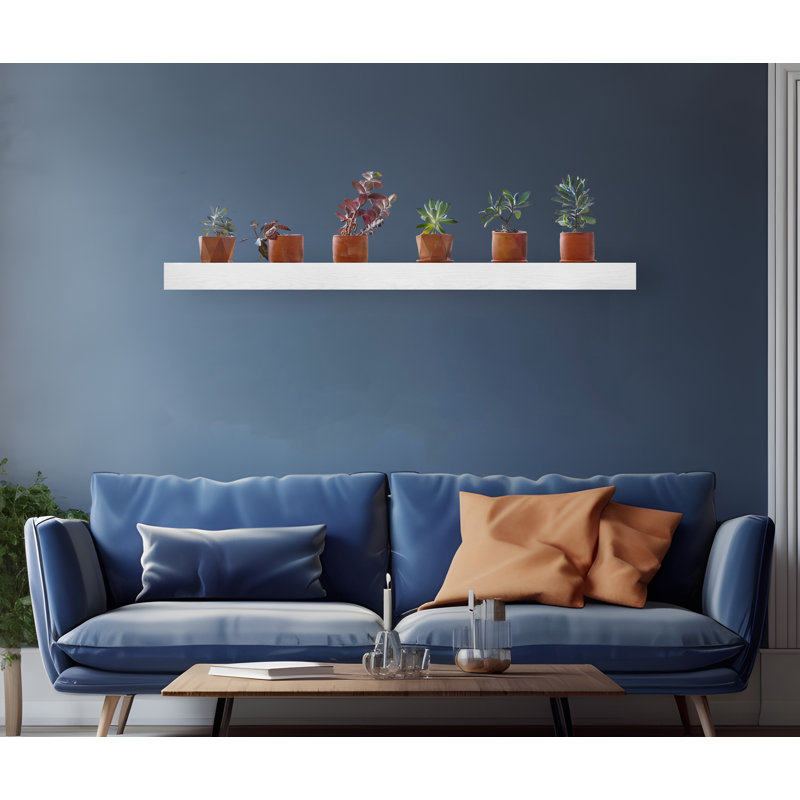 Chierika Oak Accent Shelf, White, 4" H x 60" W x 4" D