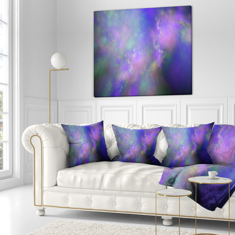 Ciel étoilé parfait - coussin à imprimé abstrait, 16 po x 1 po, Coussin décoratif, Mauve