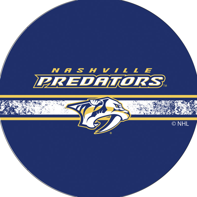 NHL Swivel Upholstered Counter Stool with Metal Frame, Nashville Predators