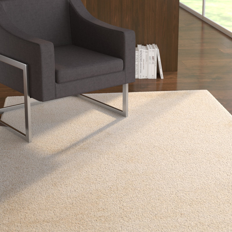 Tapis décoratif de Ivoire Touffeté à la main siipola, Rectangle 5 pi x 7 pi 6 po
