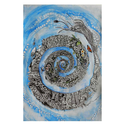 Le monde électrique | Encre sur papier | Par Ramesh Talabathula