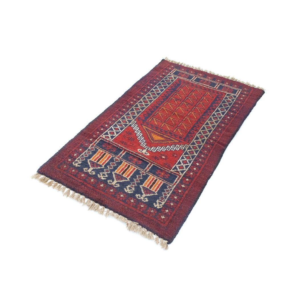 Hand Knotted Wool Red Indoor/Outdoor Rug