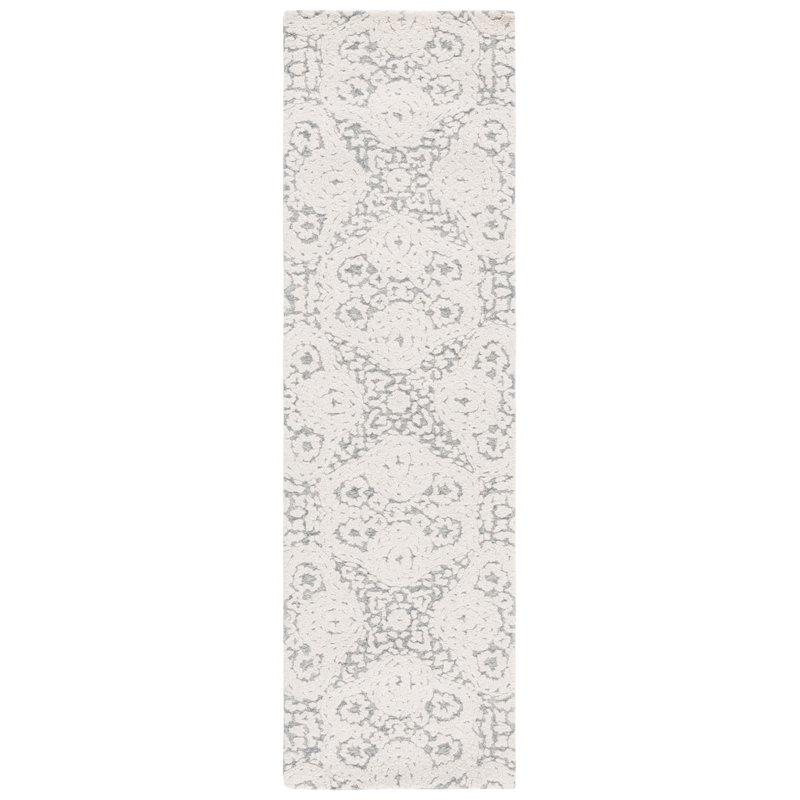 Tapis ivoire / gris Alaxandra 477, Tapis de couloir 2 pi 3 po x 8 pi