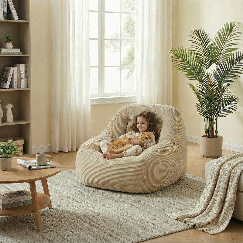 Adult Bean Bag Chair,ergonomically Designed Comfort, Offering Good Support For Back, Neck, Head, Providing Relaxing Experience,bedrooms, Living Room, Dorm. Perfect For Reading, Gaming, Lounging, Spending Time With Family,no Assembly Required.