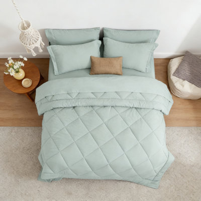 7 Piece Full Bed In A Bag Comforter Set Aqua