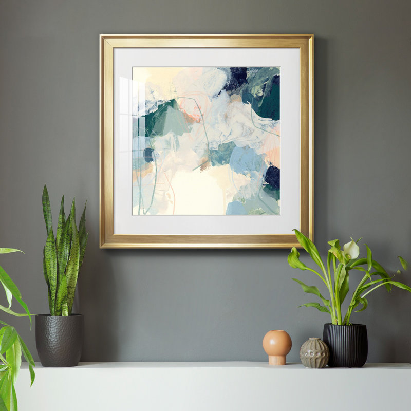 " Cloud Gesture II ", Gold Framed, 30.5" H x 30.5" W x 1.5" D