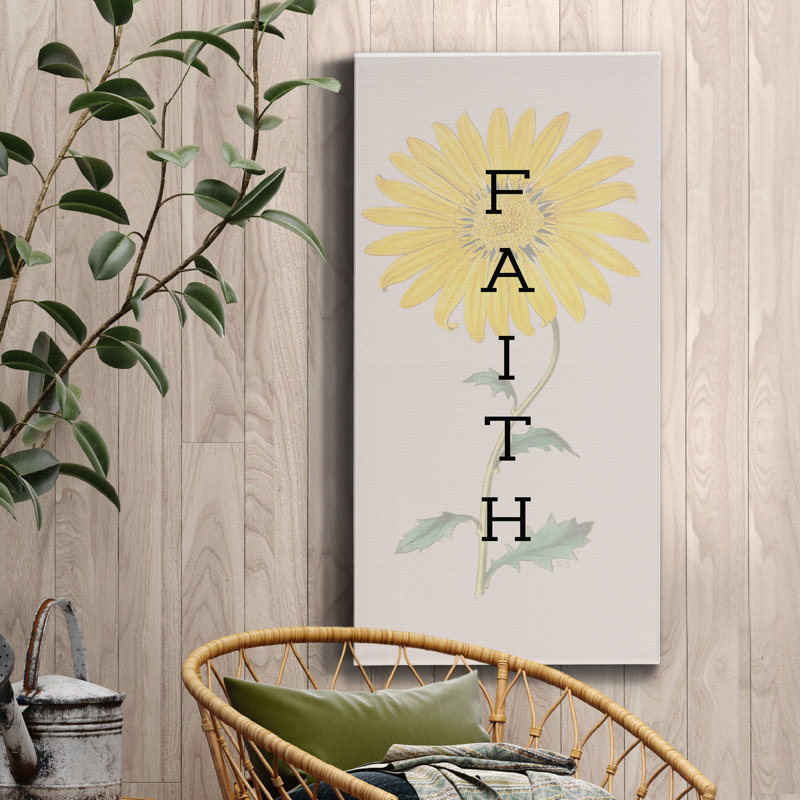 Faith - art textuel sur toile tendue, H 16 po x l 8 po x P 1 po