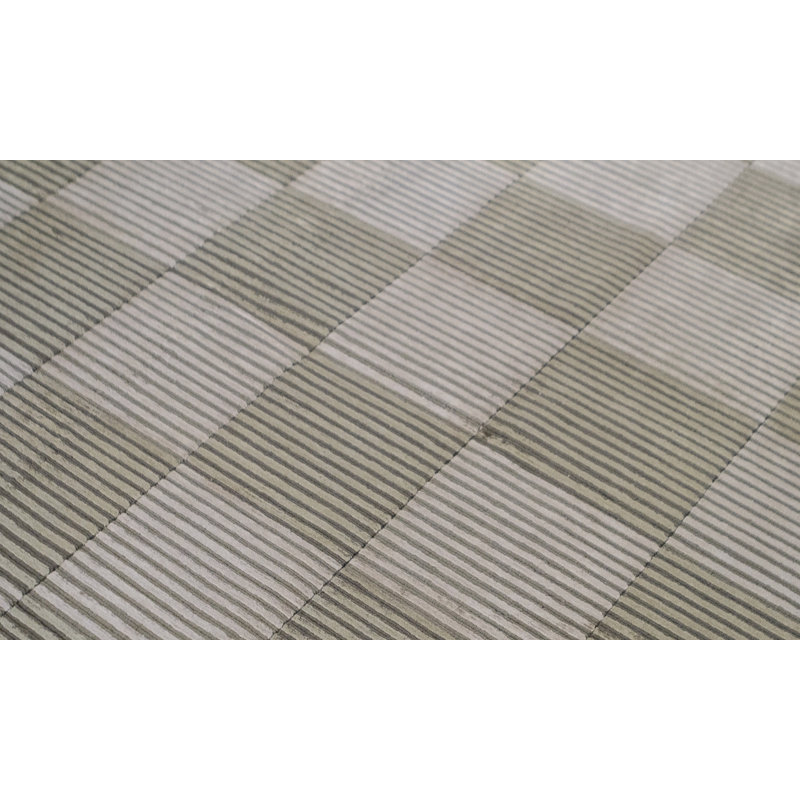 Himalayan Art Wool Checkered Area Rug in Gray