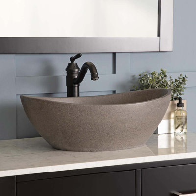 Chevington 13.75'' Concrete Oval Bathroom Sink