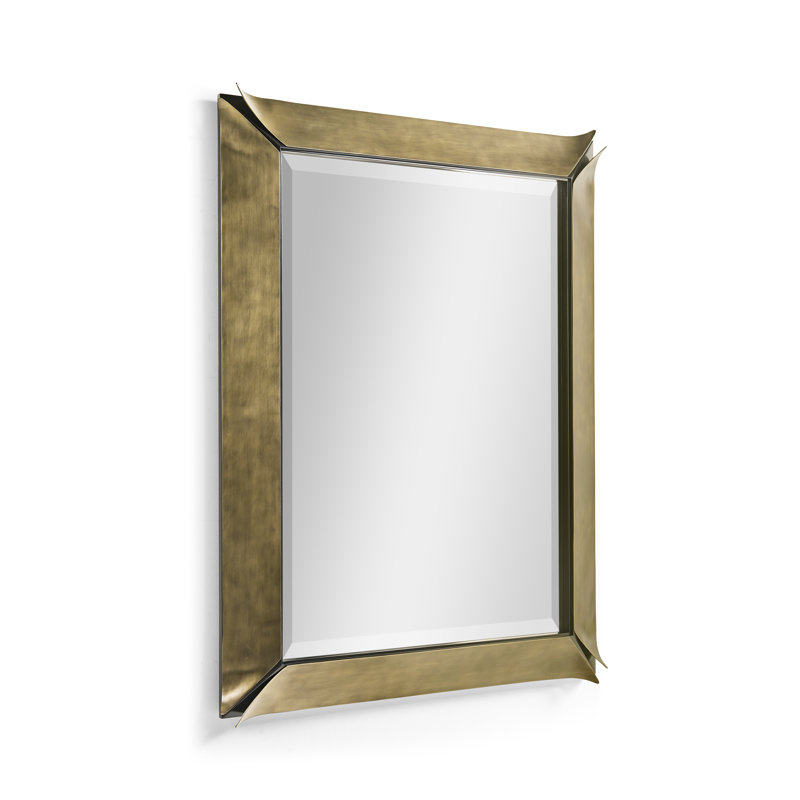 JC Modern Rectangle Brass + Aluminum + Beech Mirror