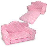 Sophia’s Plush Pink Moroccan Print Pull-Out Sofa/Bed for 18" Dolls
