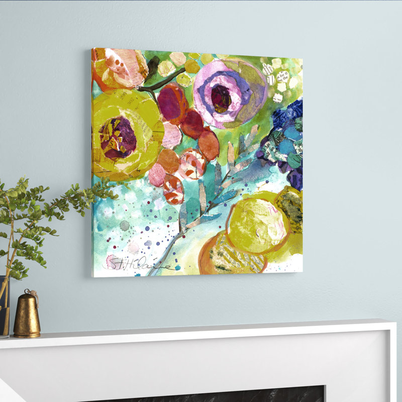 Bold Blooms II by Elizabeth St. Hilaire - Wrapped Canvas Painting, 30cm H x 30cm W, Wrapped Canvas