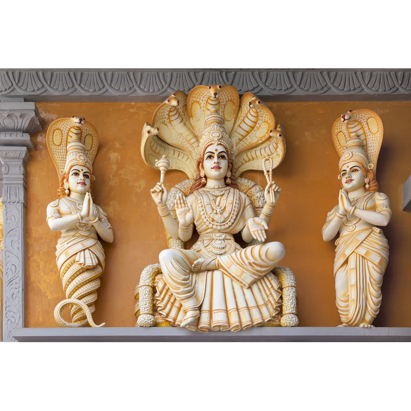 Hindu God Patanjali Statue - Wrapped Canvas Print, 30cm H x 46cm W x 3.8cm D