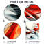 Fractal Red and White Cubist Fight III - Abstract Cubism, impression murale sur métal-1866635497